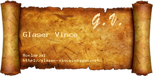 Glaser Vince névjegykártya