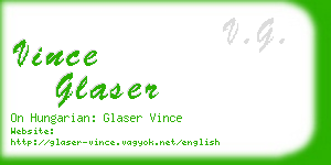 vince glaser business card